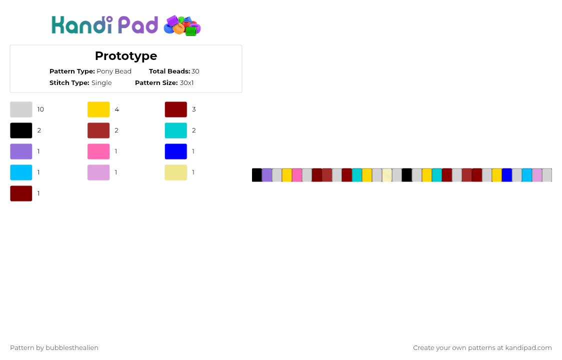 Prototype - Pony Bead Pattern by bubblesthealien on Kandi Pad - red,light blue,yellow,ppt,poppy playtime,poppy playtime 5,prototype