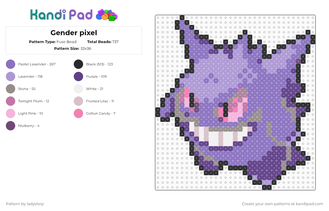 Gender pixel - Fuse Bead Pattern by ladyslorp on Kandi Pad - pink,blue