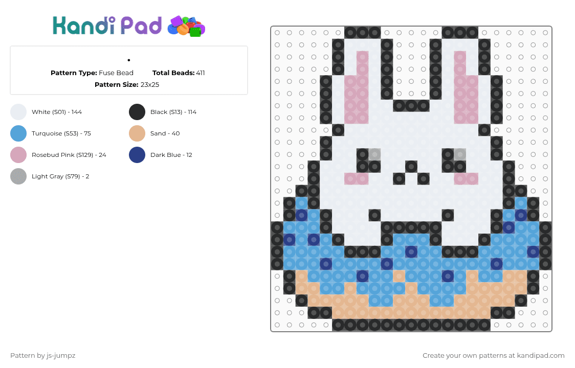 . - Fuse Bead Pattern by js-jumpz on Kandi Pad - white,light blue,beige