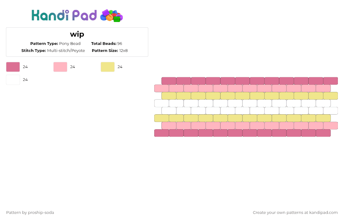 transid thingy.!! - Pony Bead Pattern by proship-soda on Kandi Pad - pink,yellow