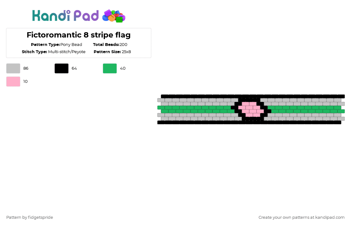 Fictoromantic 8 stripe flag - Pony Bead Pattern by fidgetspride on Kandi Pad - beige,pride,pride flag,ficto,fictoromantic