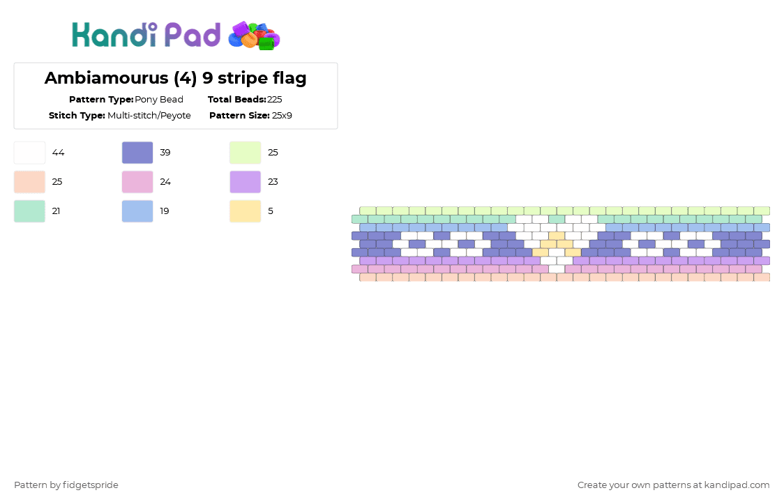 Ambiamourus (4) 9 stripe flag - Pony Bead Pattern by fidgetspride on Kandi Pad - light blue,blue,pink,pride,pride flag,ambi,ambiamourous