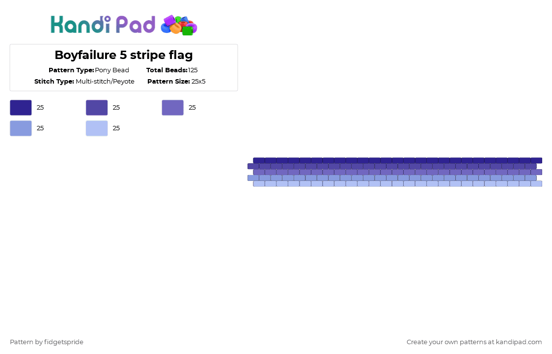 Boyfailure 5 stripe flag - Pony Bead Pattern by fidgetspride on Kandi Pad - purple,pride,pride flags,funny,boy,boyfail,boyfailure,fail,failboy