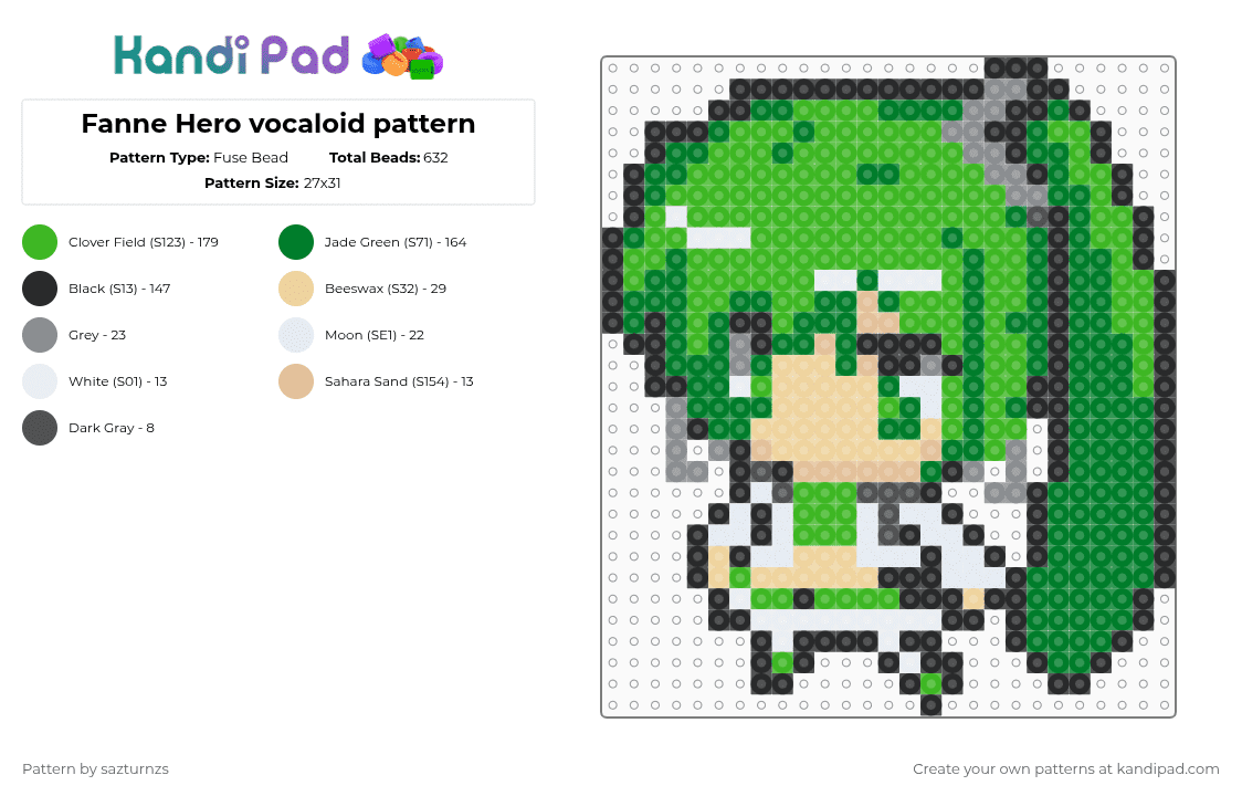 Pattern Details Fuse Bead Patterns - Gallery - Kandi Pad | Kandi ...