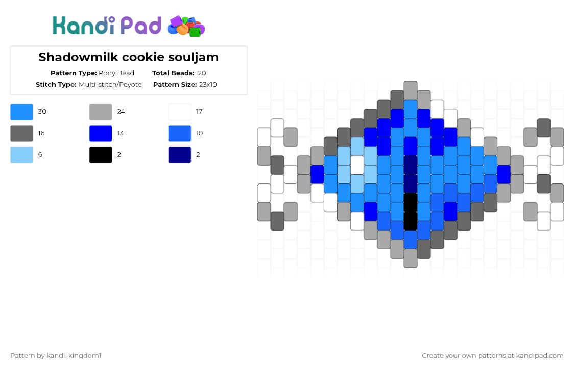 Shadowmilk cookie souljam - Pony Bead Pattern by kandi_kingdom1 on Kandi Pad - beige,light blue