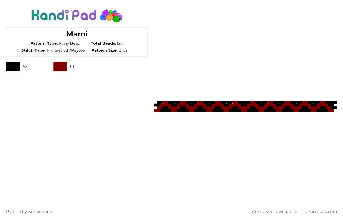 Pattern Mami Mami Pony Bead Pattern - Kandi Pad | Kandi Patterns, Fuse Bead Patterns ...