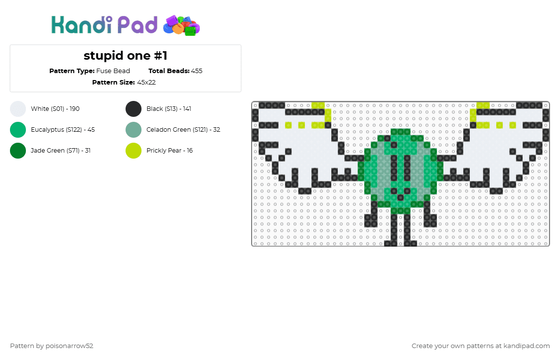 stupid one #1 - Fuse Bead Pattern by poisonarrow52 on Kandi Pad - white,green,idk,lol,oc