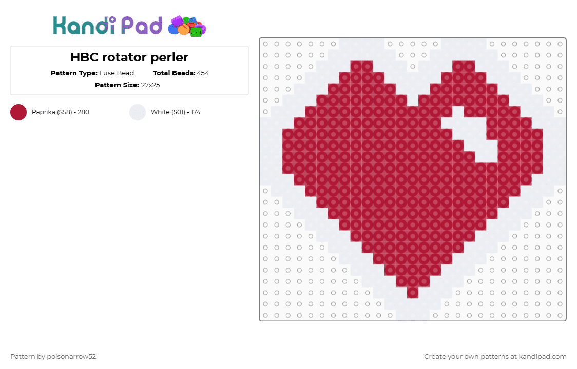 HBC rotator perler - Fuse Bead Pattern by poisonarrow52 on Kandi Pad - white,red,hbc,crk,cookie run