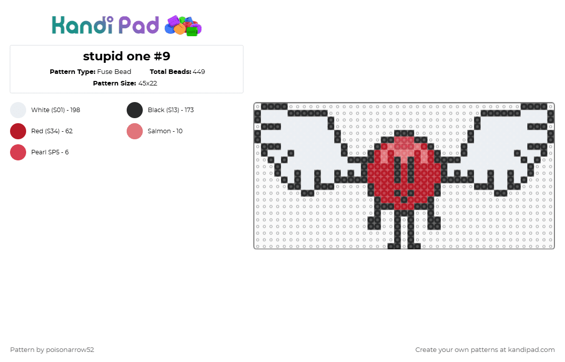 stupid one #9 - Fuse Bead Pattern by poisonarrow52 on Kandi Pad - red,white,lol,idk,oc