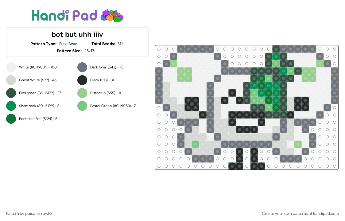 bot but uhh iiiv - Fuse Bead Pattern by poisonarrow52 on Kandi Pad - bot ii, gray, hi there, ii, inanimate insanity 4, osc, uhh idk, uuh, what do i even put here, white