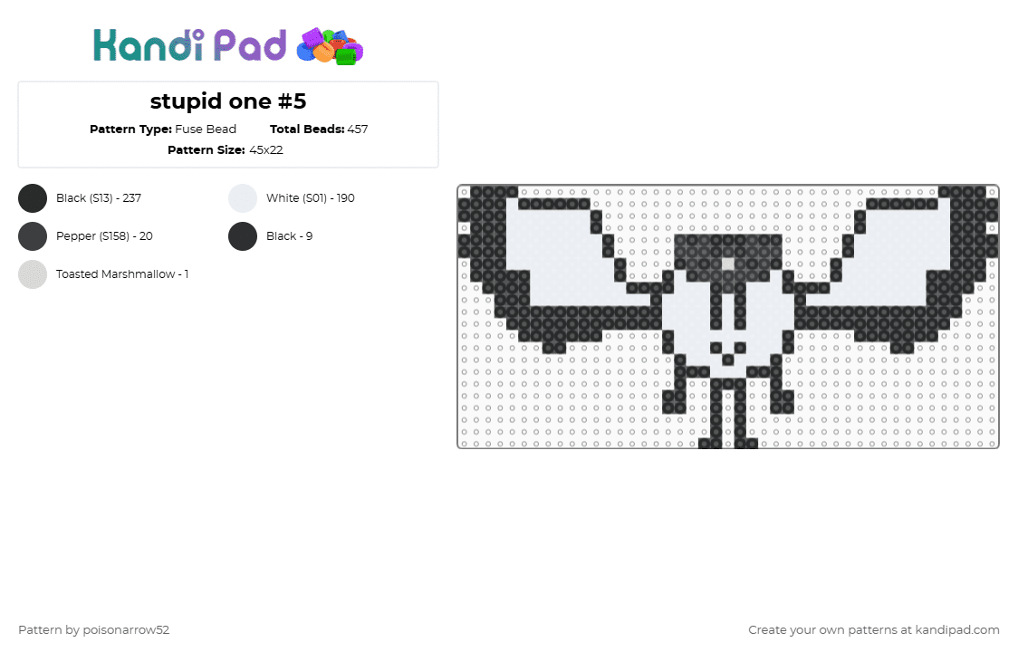 stupid one #5 - Fuse Bead Pattern by poisonarrow52 on Kandi Pad - white,lol,idk,oc