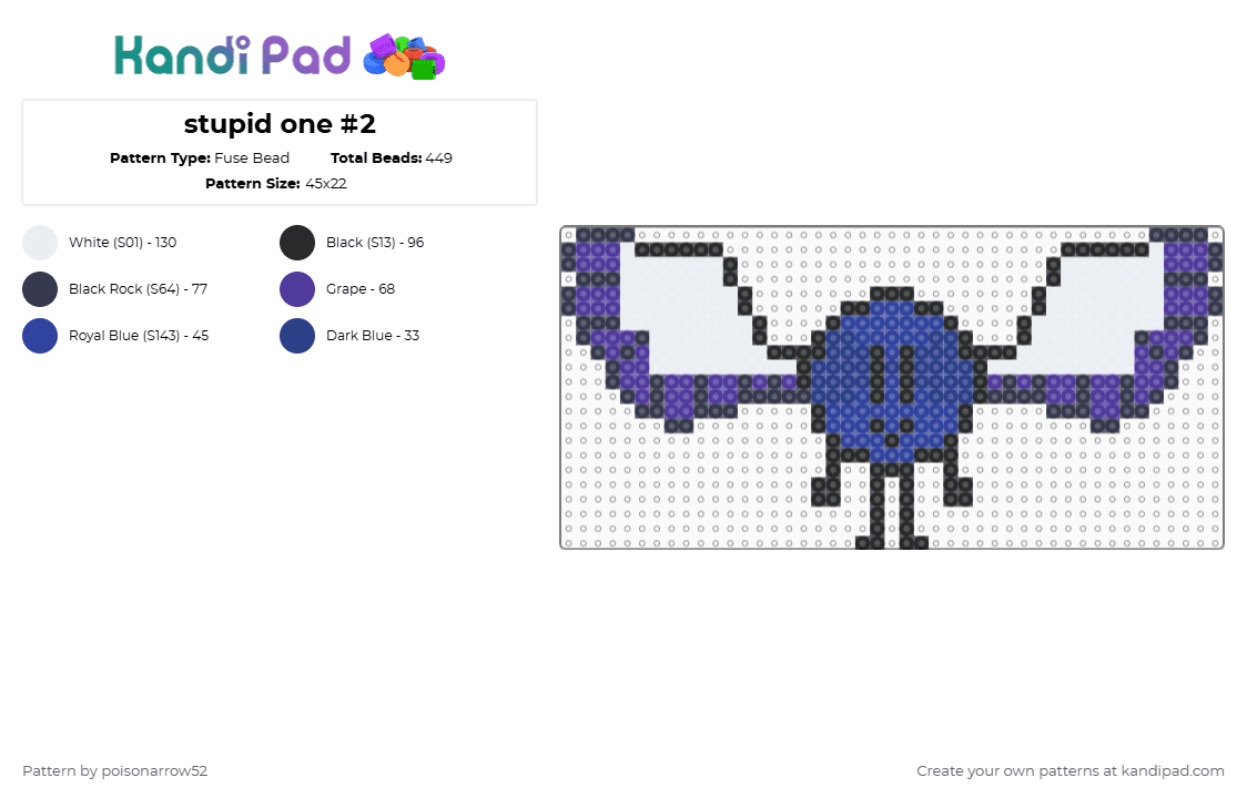 stupid one #2 - Fuse Bead Pattern by poisonarrow52 on Kandi Pad - purple,lol,idk,oc
