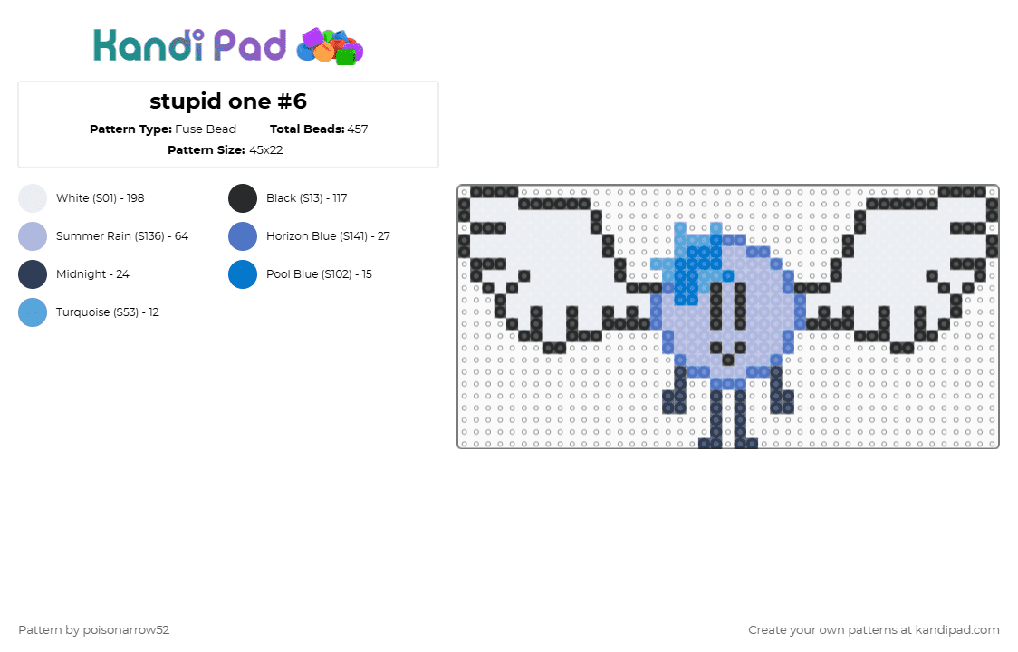 stupid one #6 - Fuse Bead Pattern by poisonarrow52 on Kandi Pad - white,blue,pink,lol,idk,oc