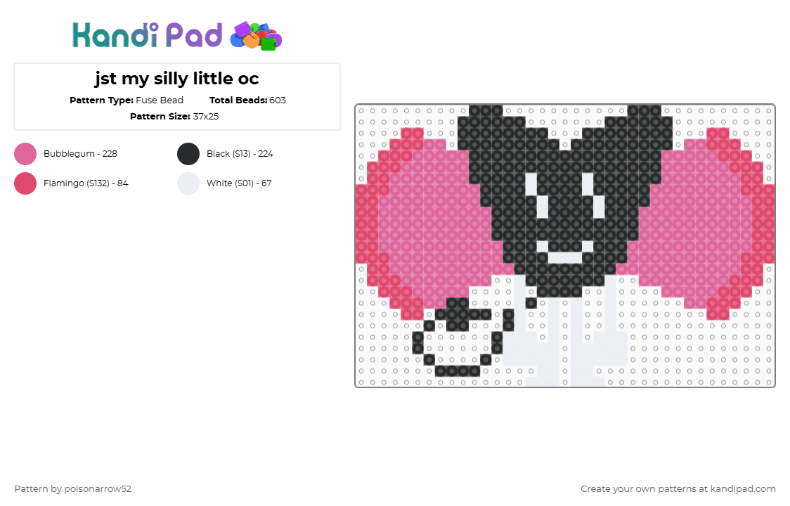 jst my silly little oc - Fuse Bead Pattern by poisonarrow52 on Kandi Pad - oc,osc,lol