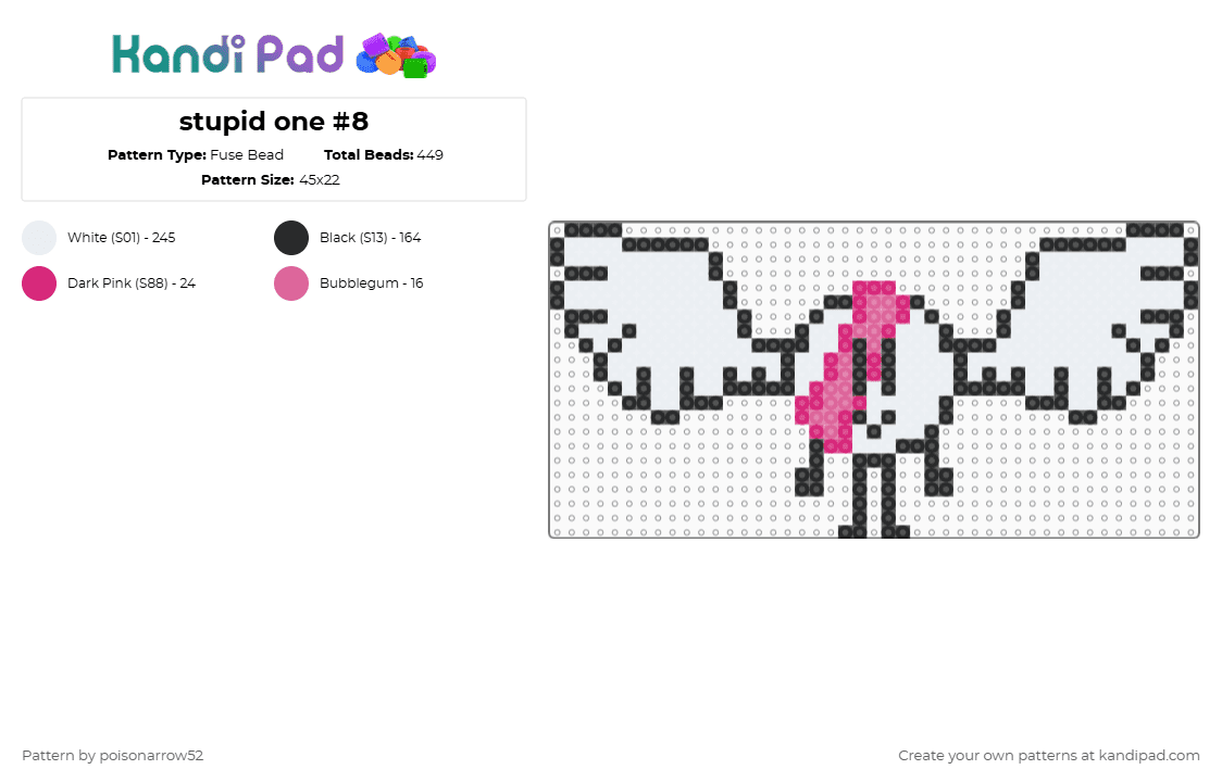 stupid one #8 - Fuse Bead Pattern by poisonarrow52 on Kandi Pad - white,lol,idk,oc