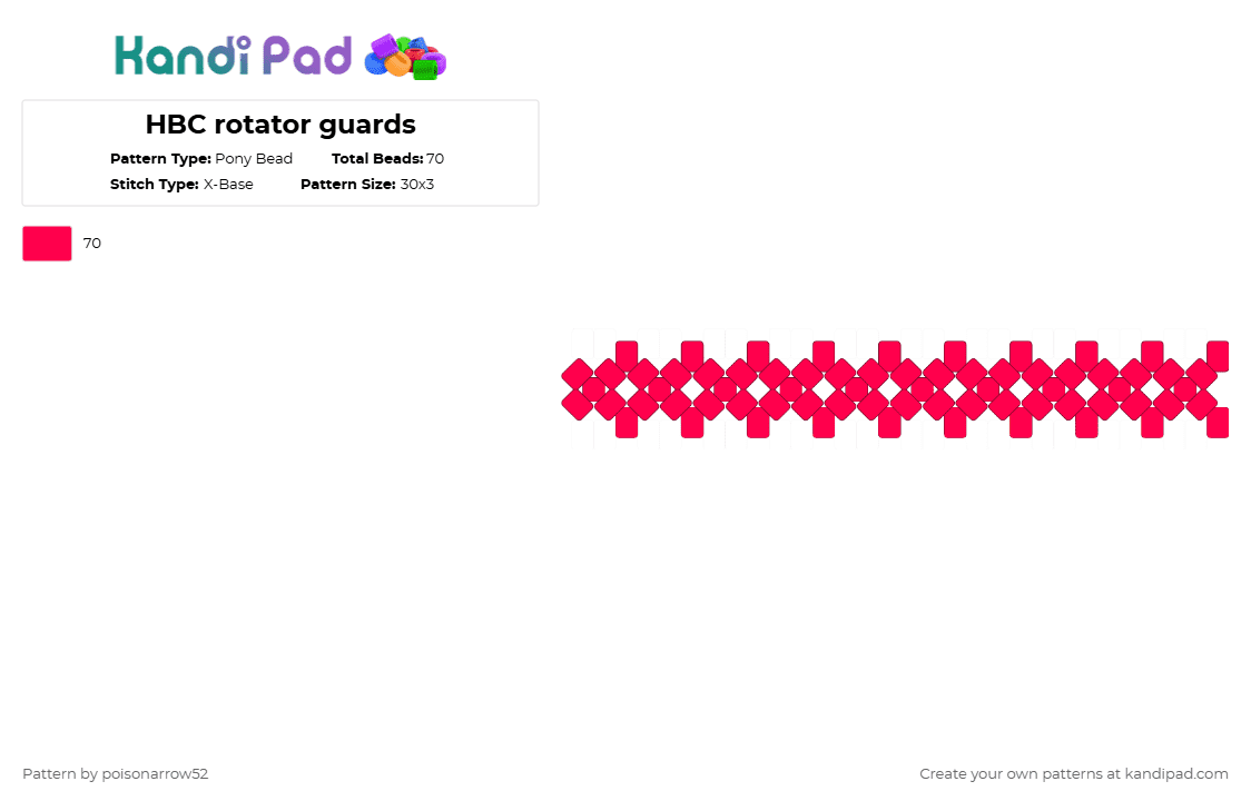 HBC rotator guards - Pony Bead Pattern by poisonarrow52 on Kandi Pad - red,hbc,crk,cookie run