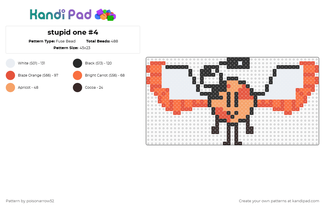 stupid one #4 - Fuse Bead Pattern by poisonarrow52 on Kandi Pad - orange,red,lol,idk,oc