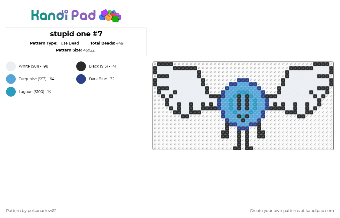 stupid one #7 - Fuse Bead Pattern by poisonarrow52 on Kandi Pad - white,blue,light blue,lol,idk,oc