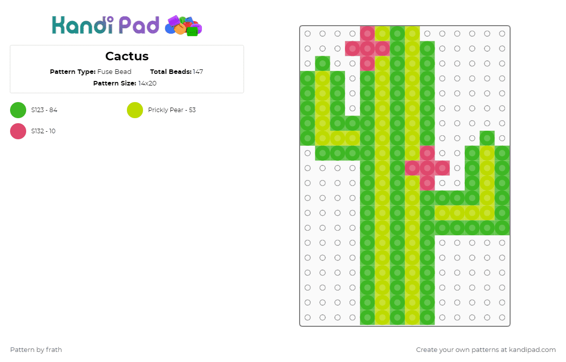 Cactus - Fuse Bead Pattern by frath on Kandi Pad - green
