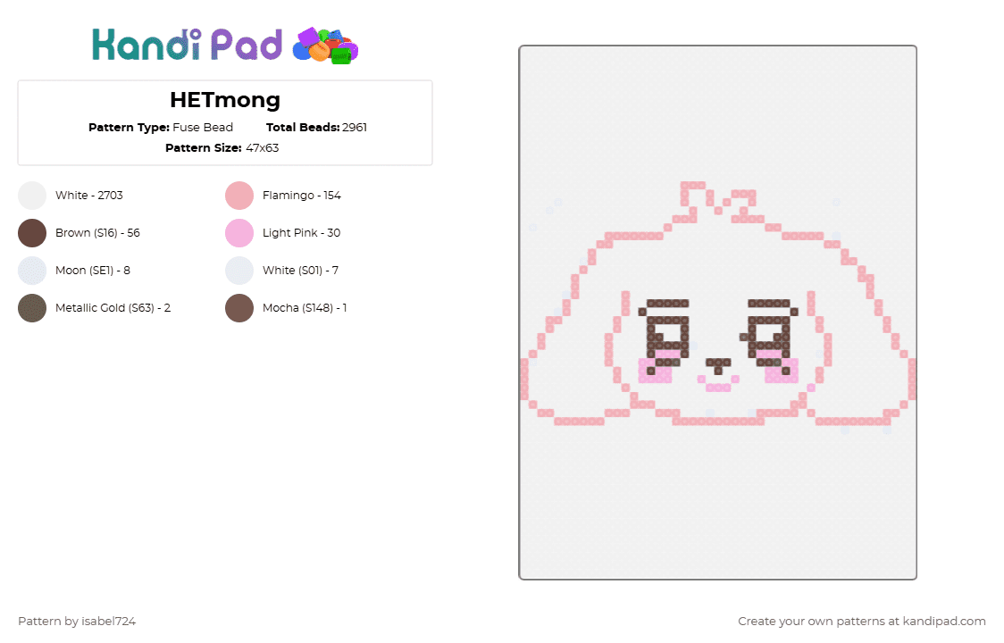 HETmong - Fuse Bead Pattern by isabel724 on Kandi Pad - white,beige,ateez,aniteez,yeosang,kpop
