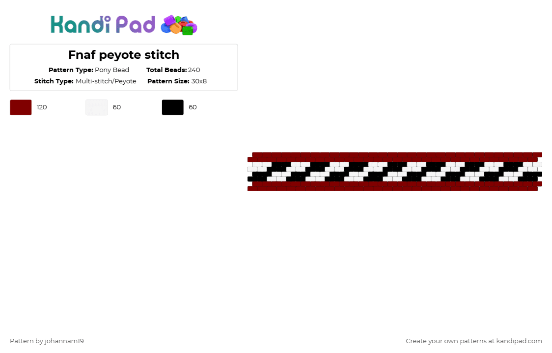 Fnaf peyote stitch - Pony Bead Pattern by johannam19 on Kandi Pad - brown,white