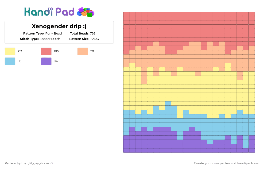Xenogender drip :) - Pony Bead Pattern by that_lil_gay_dude-x3 on Kandi Pad - red,yellow