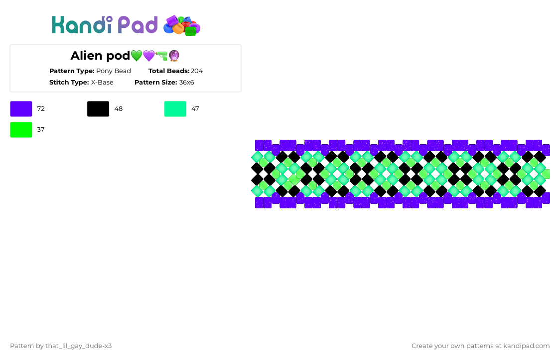 Alien pod💚💜🔫🔮 - Pony Bead Pattern by that_lil_gay_dude-x3 on Kandi Pad - purple,space,alien,scene,owo