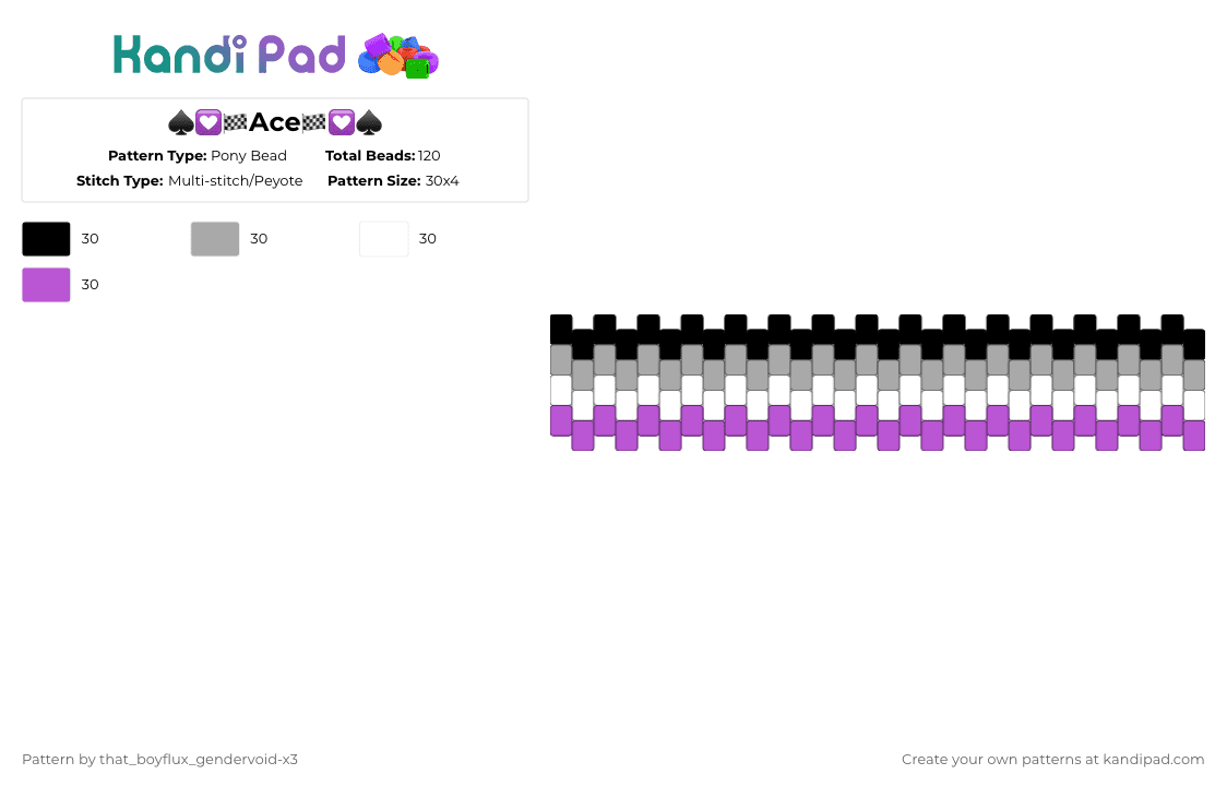 ♠💟🏁Ace🏁💟♠ - Pony Bead Pattern by that_lil_gay_dude-x3 on Kandi Pad - beige,pink