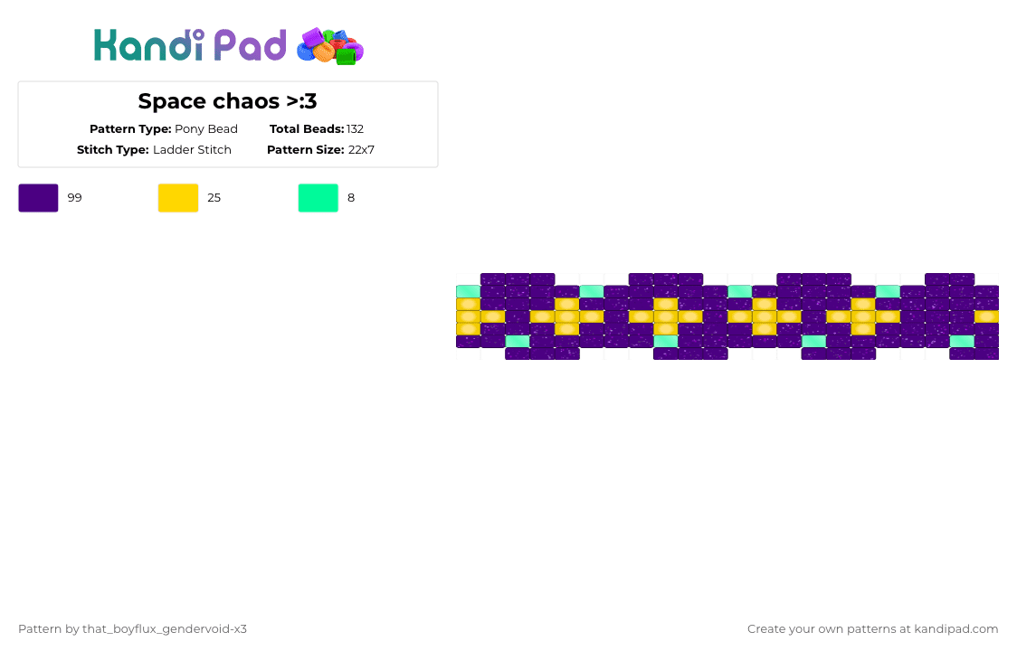 Space chaos >:3 - Pony Bead Pattern by that_lil_gay_dude-x3 on Kandi Pad - purple