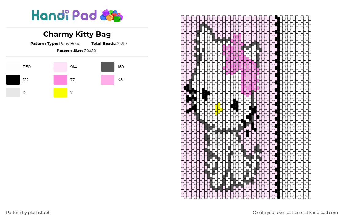 Charmy Kitty Bag - Pony Bead Pattern by plushstuph on Kandi Pad - hello kitty,panel,bag,sanrio