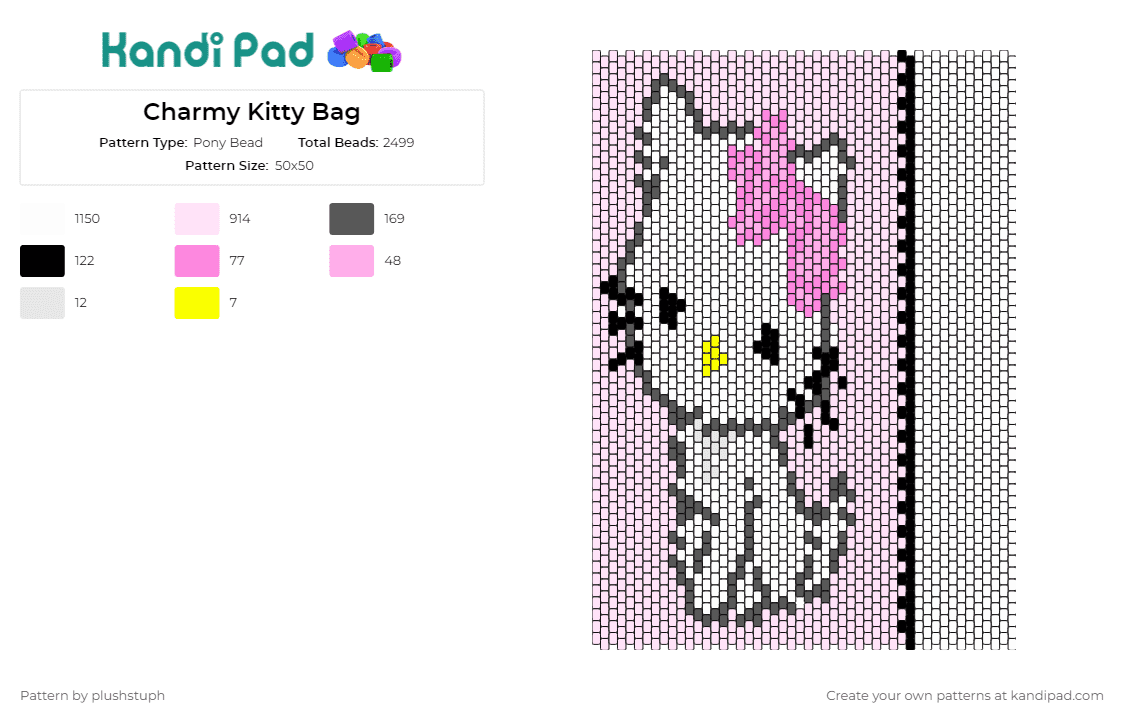 Charmy Kitty Bag - Pony Bead Pattern by plushstuph on Kandi Pad - hello kitty,panel,bag,sanrio