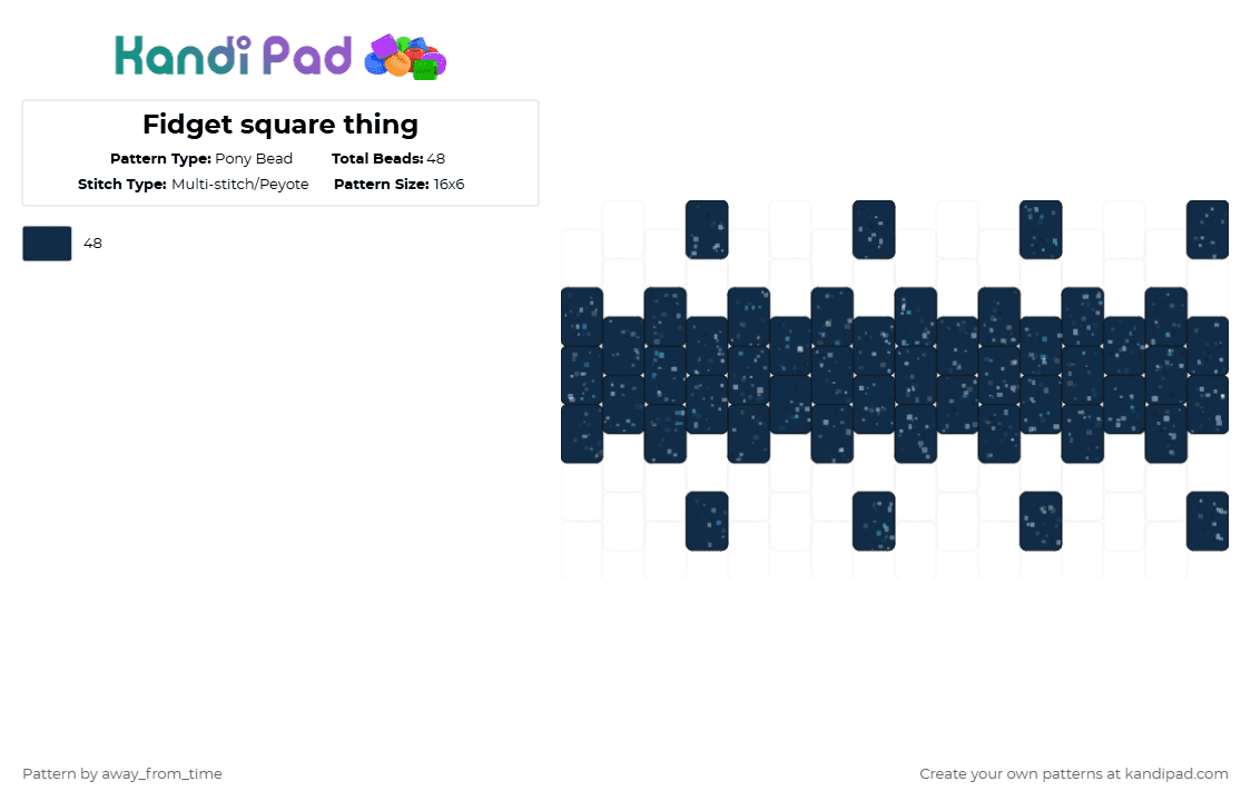 Fidget square thing - Pony Bead Pattern by away_from_time on Kandi Pad - blue,fidget,keychain