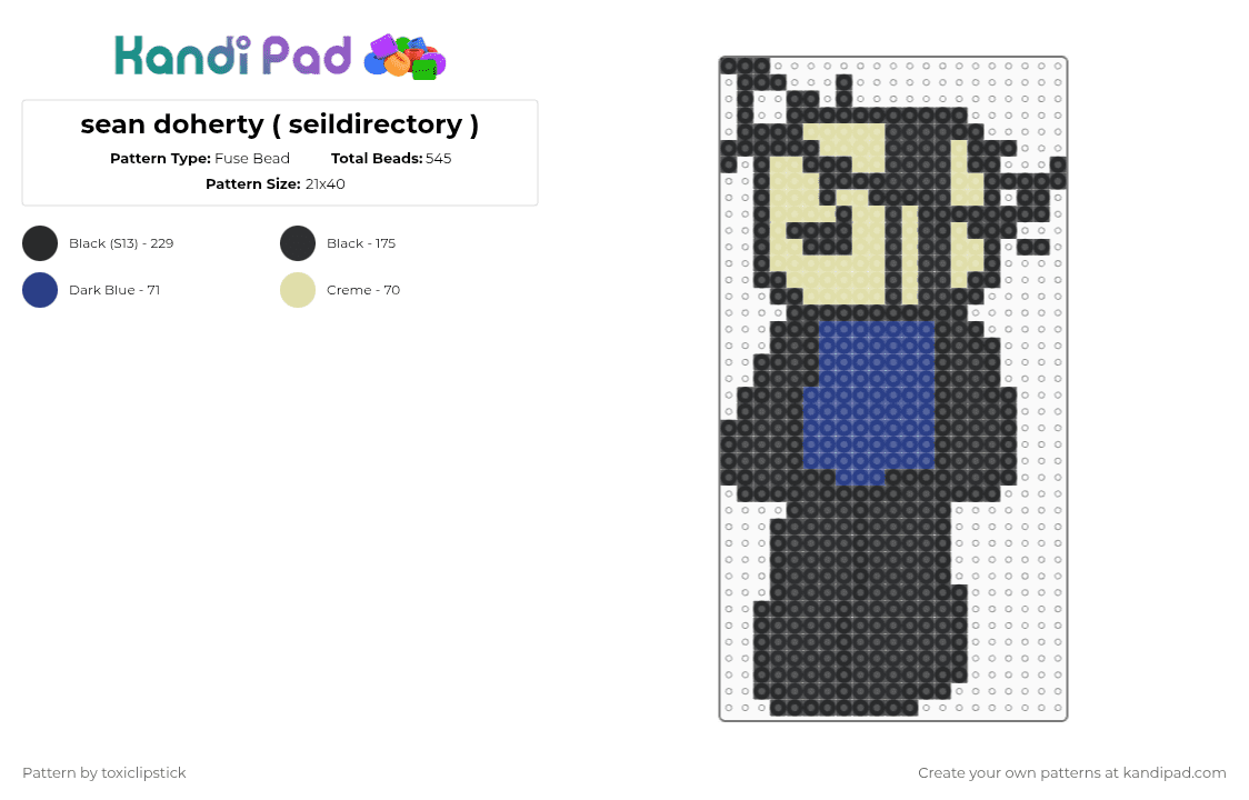 sean doherty ( seildirectory ) - Fuse Bead Pattern by toxiclipstick on Kandi Pad - black,yellow,blue,roblox,arg