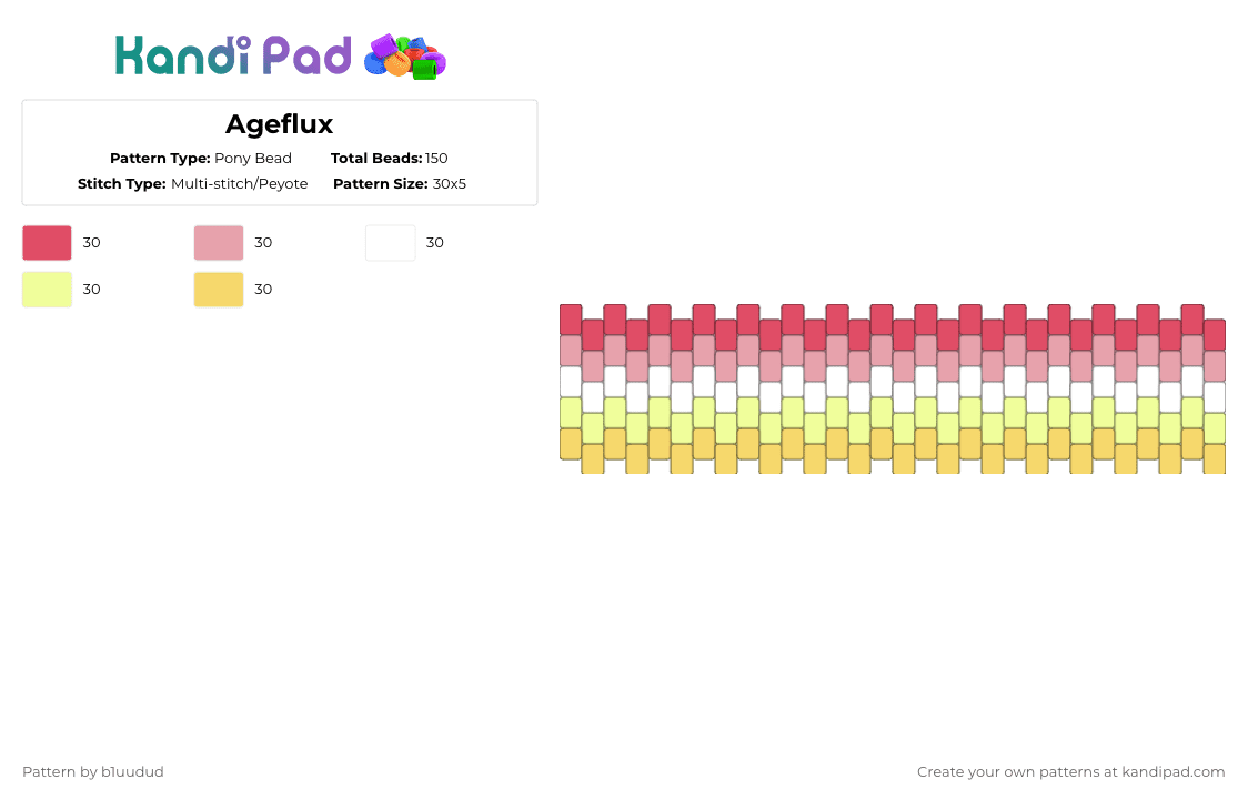 Ageflux - Pony Bead Pattern by b1uudud on Kandi Pad - yellow
