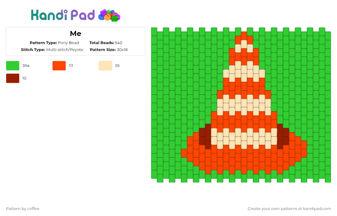 Me - Pony Bead Pattern by coffee on Kandi Pad - green