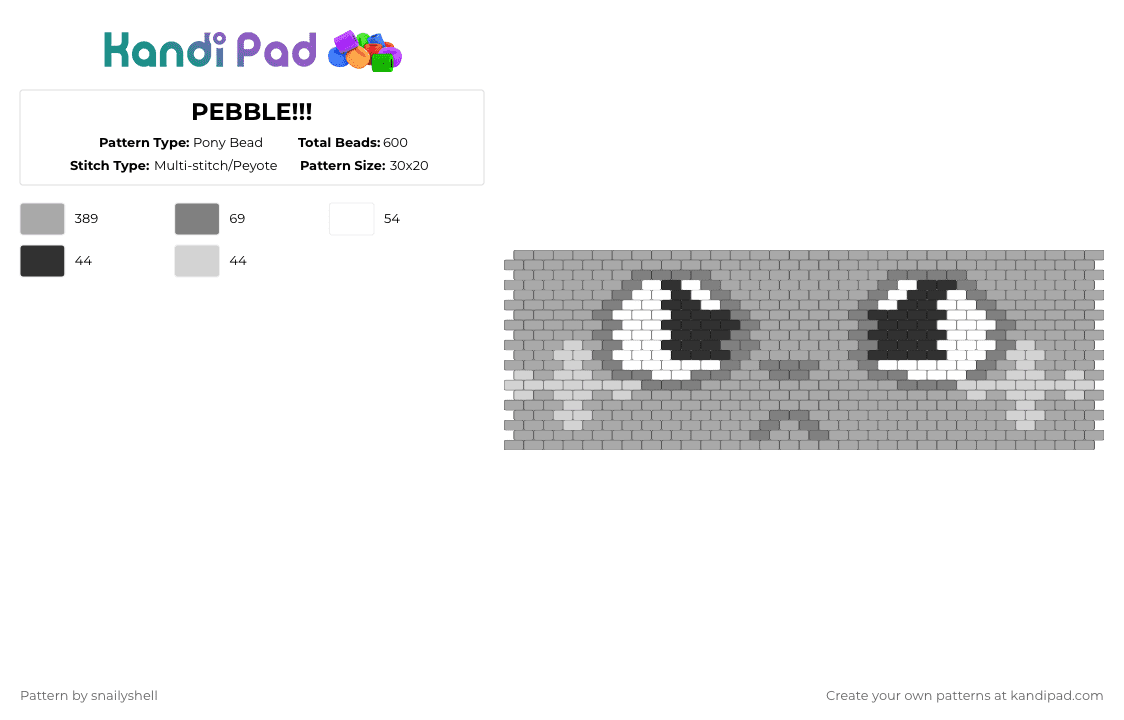 PEBBLE!!! - Pony Bead Pattern by snailyshell on Kandi Pad - beige,pebbles