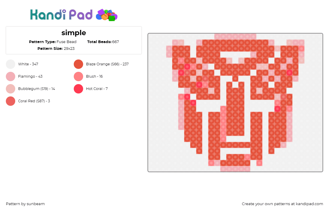 simple - Fuse Bead Pattern by sunbeam on Kandi Pad - transformers,autobot,decepticon,robot,emblem,allegiance,simple,red