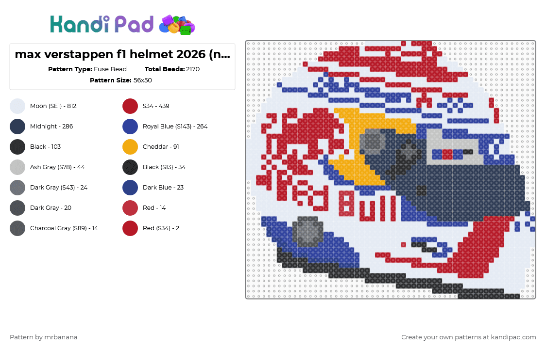 max verstappen f1 helmet 2026 - Fuse Bead Pattern by mrbanana on Kandi Pad - white,purple,red,max verstappen,verstappen,f1,formula1,formula one,formula 1,redbull,red bull