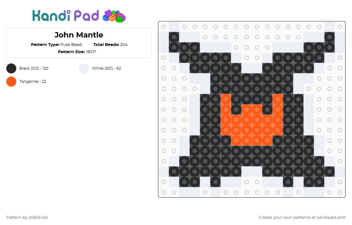 John Mantle - Fuse Bead Pattern by z0d4t4bz on Kandi Pad - orange,white,deltarune
