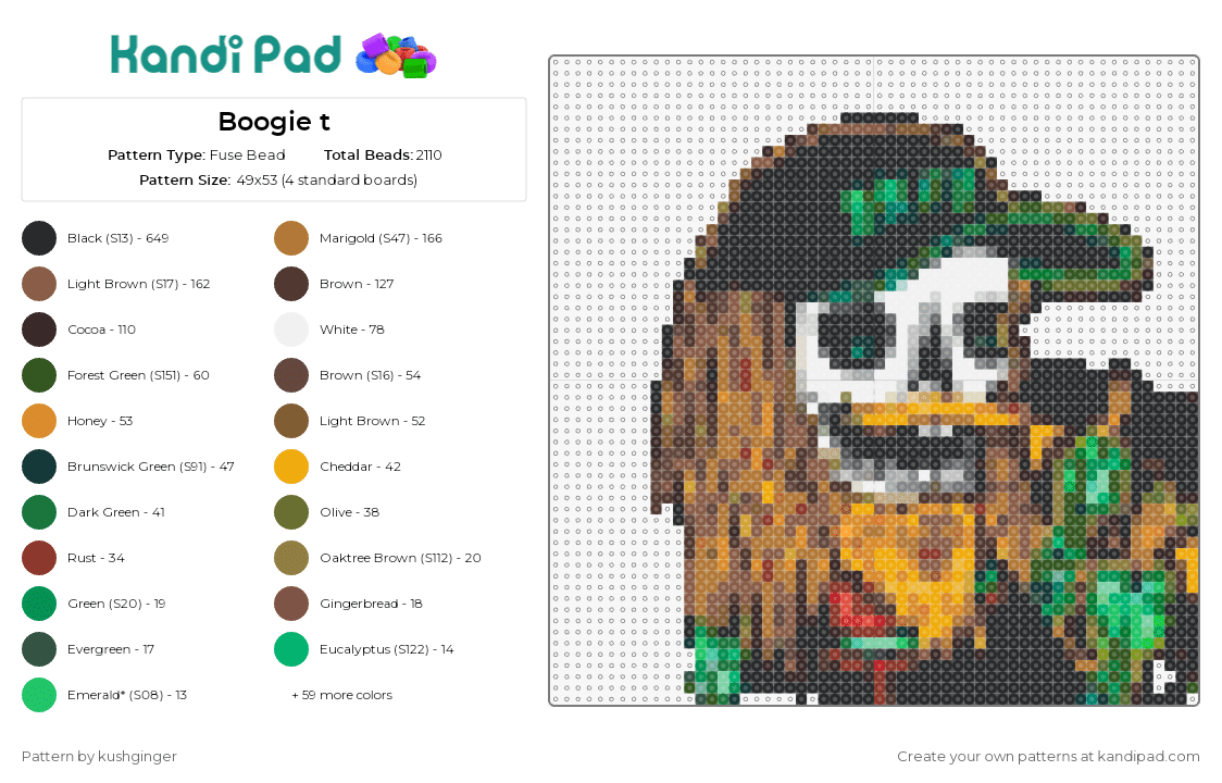 Boogie t - Fuse Bead Pattern by kushginger on Kandi Pad - boogie t,skeleton,dj,edm,music,electronic,artist,performance
