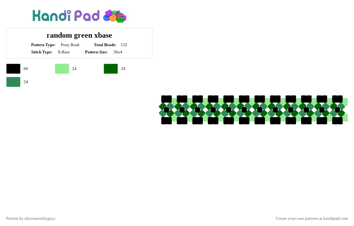 random green xbase - Pony Bead Pattern by aliensaresillyguys on Kandi Pad - green, teal