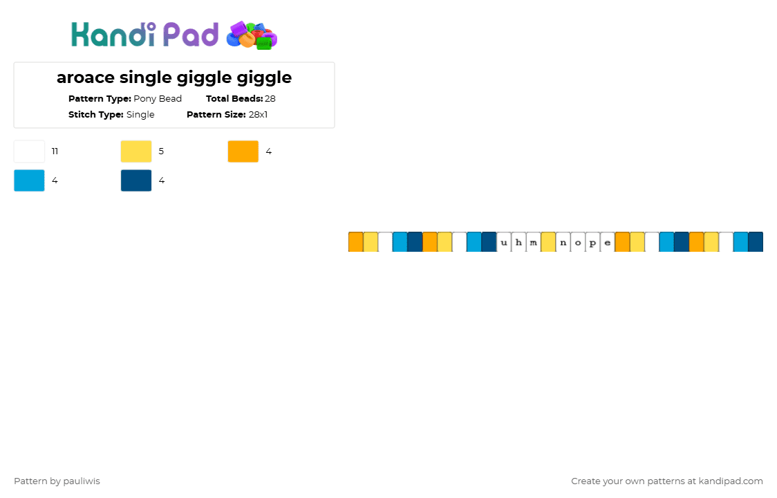 aroace single giggle giggle - Pony Bead Pattern by pauliwis on Kandi Pad - orange,yellow,light blue,blue,aroace,lgbt,pride,single