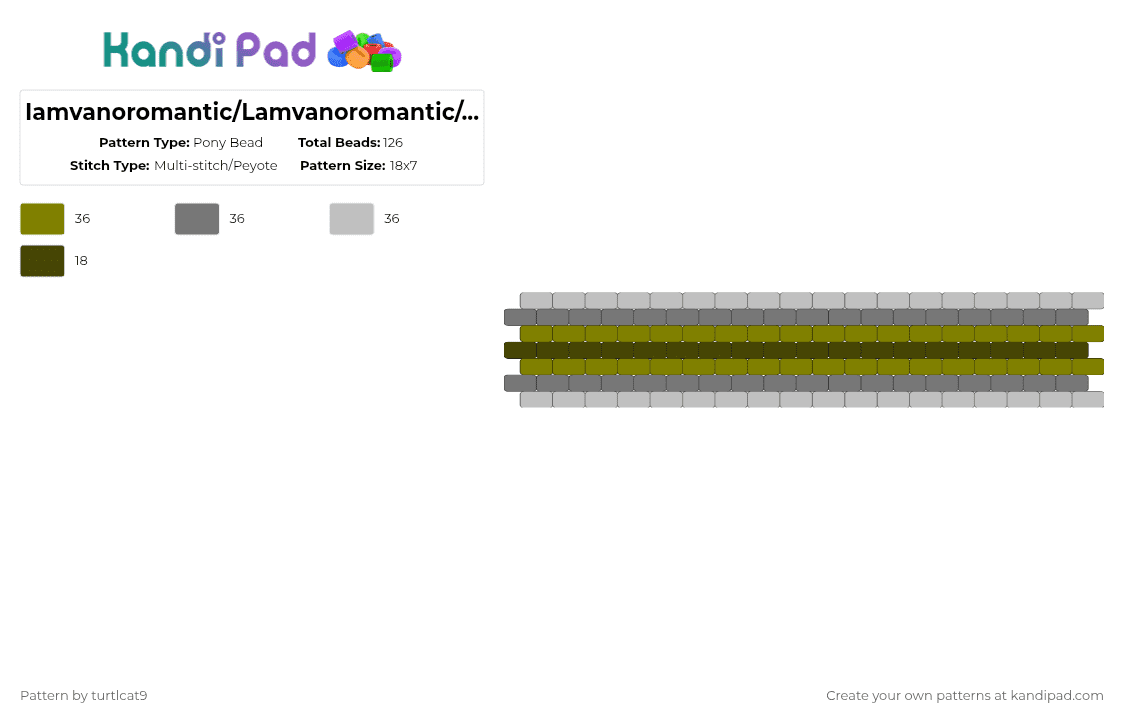 Iamvanoromantic/Lamvanoromantic/Accipioromantic Cuff - Pony Bead Pattern by turtlcat9 on Kandi Pad - gold,gray,beige,iamvanoromantic,lamvanoromantic,accipioromantic,iamvano,lamvano,accipio,pride,cuff