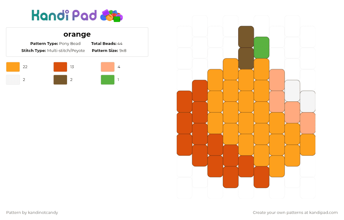 orange - Pony Bead Pattern by kandinotcandy on Kandi Pad - orange,red,fruit,idk