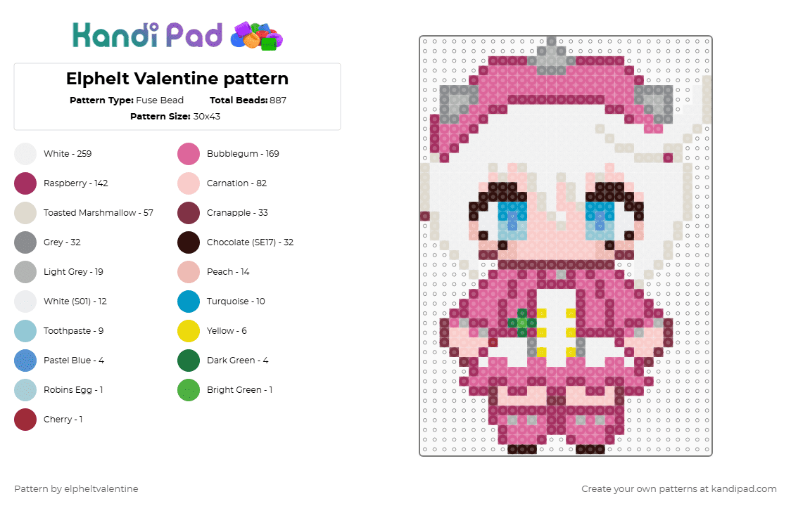 Whiskey Tango Foxtrot - Fuse Bead Pattern by elpheltvalentine on Kandi Pad - beige,pink