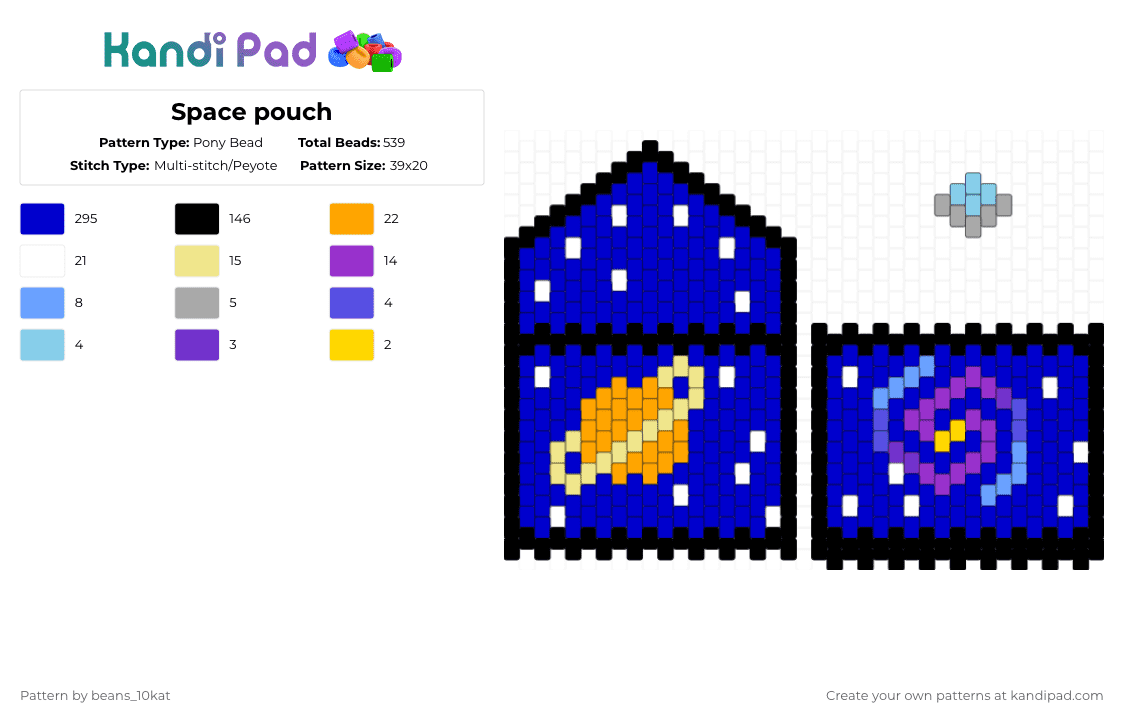 Space pouch - Pony Bead Pattern by beans_10kat on Kandi Pad - 