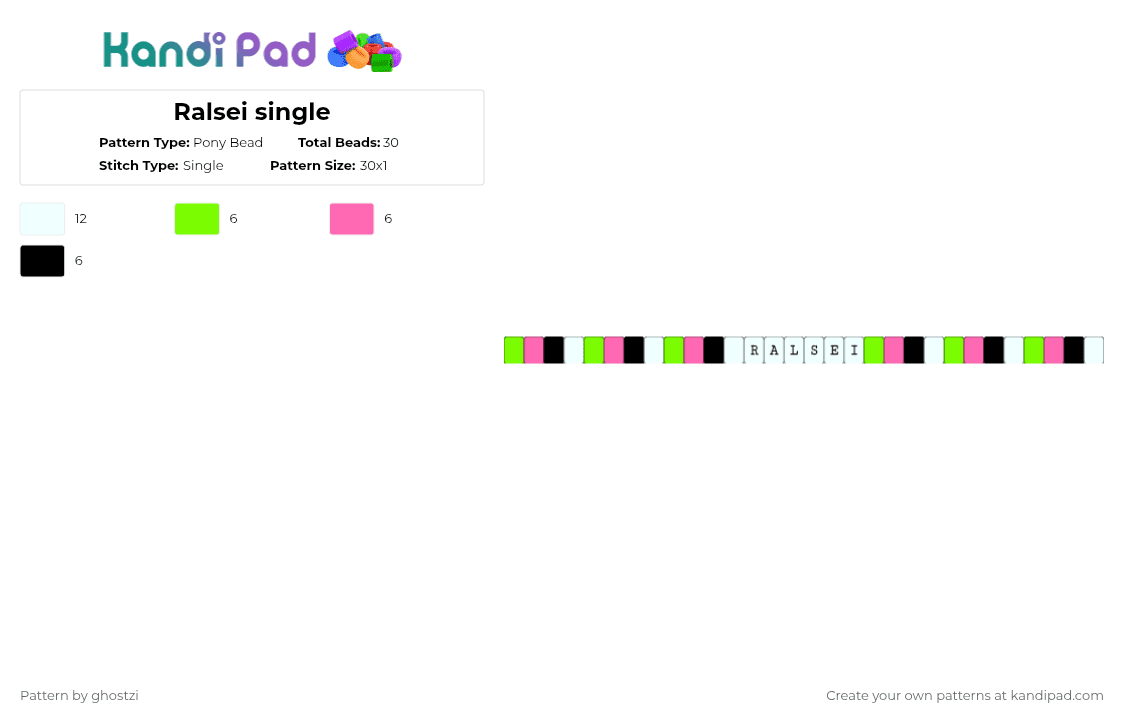 Ralsei single - Pony Bead Pattern by ghostzi on Kandi Pad - green,pink,deltarune,undertale,fluffy friend