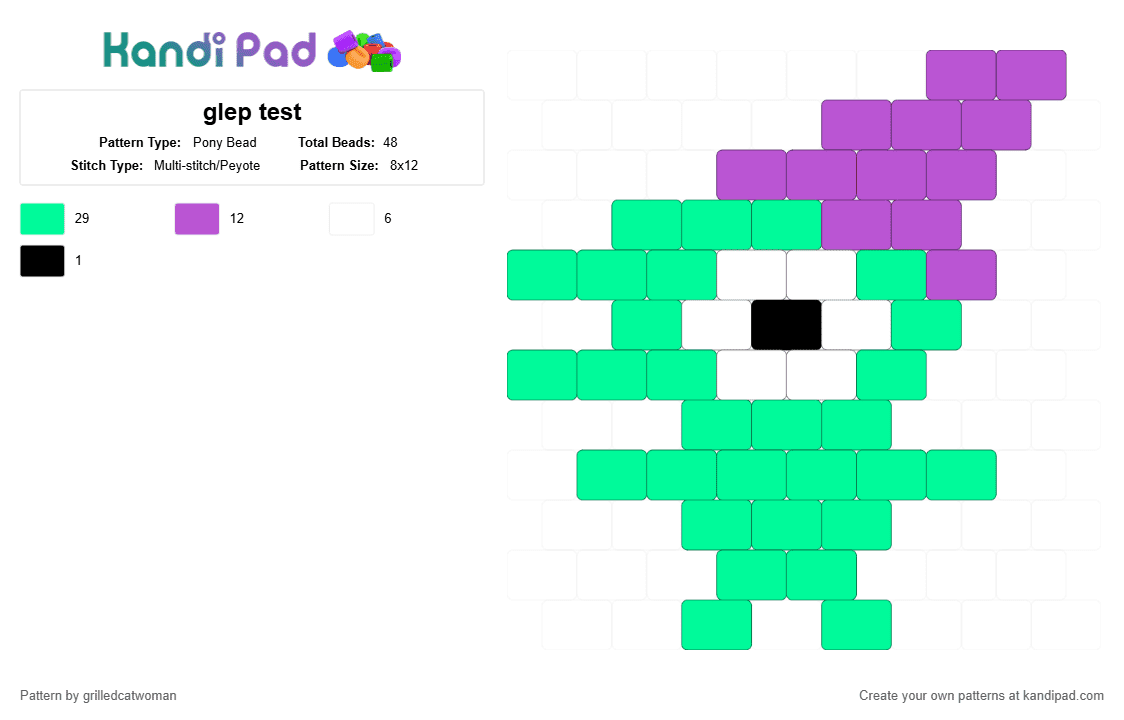 glep test - Pony Bead Pattern by grilledcatwoman on Kandi Pad - glep, pink, teal