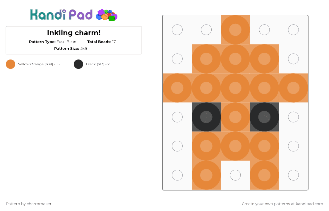 Inkling charm! Fuse Bead Pattern - Kandi Pad | Kandi Patterns, Fuse ...