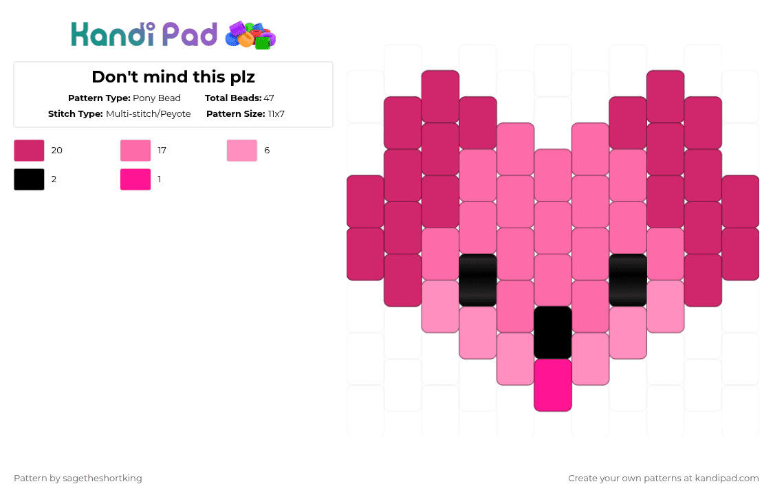 Don\'t mind this plz - Pony Bead Pattern by sagetheshortking on Kandi Pad - pink